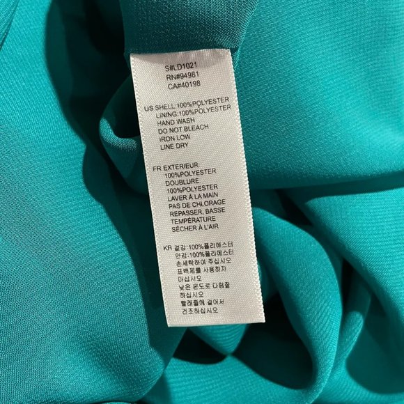 Teal Blue Dress with Black Tie - Picture 5 of 6